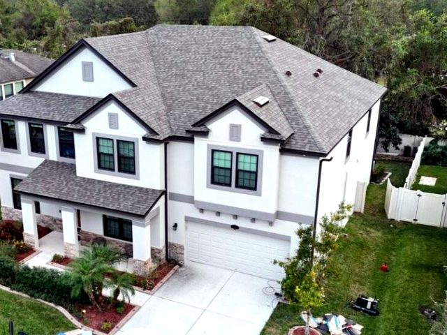 Completed modern gray roof