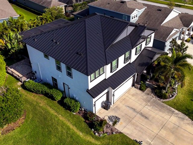 Finished standing-seam metal roof